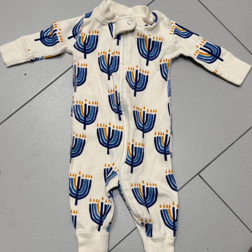 Hanna Andersson Blue and White Kids Footie